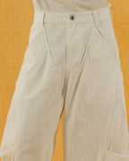 CLP Deconstructed Pleated Button Wide-Leg Pants