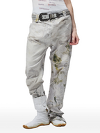 CYCYCY Floral Lace Full-Print Flared Jeans