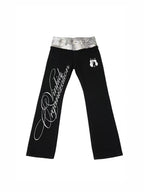 VINKID Double-Waist Script Graphic Jeans