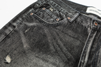 ME DA IGUAL Washed Destroyed Patch Straight-Leg Jeans