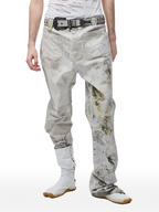CYCYCY Floral Lace Full-Print Flared Jeans