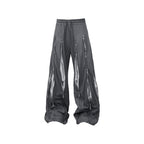 RELABEL Layered Multi-Zip Drawstring Sweatpants Gray