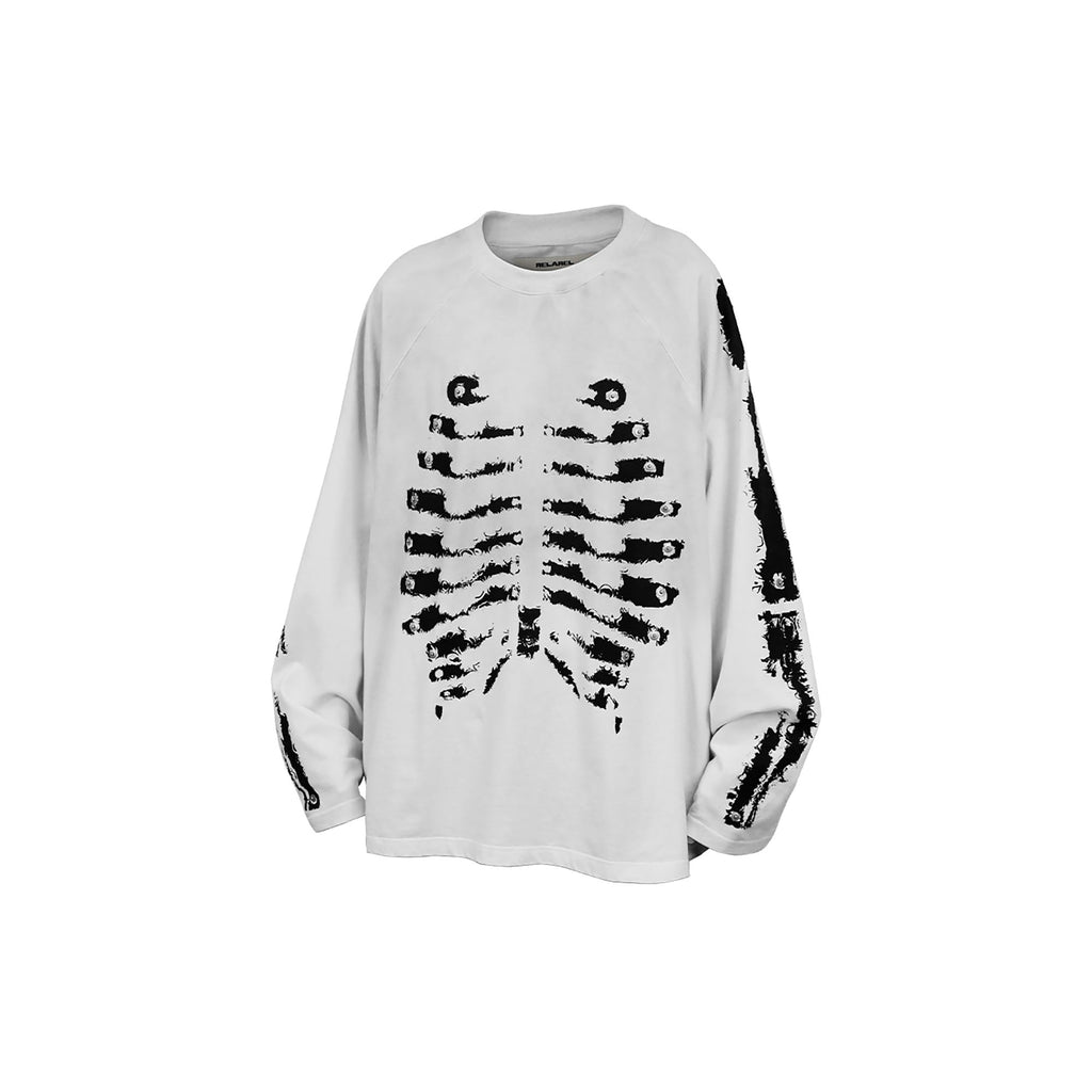 RELABEL Skeleton Graphic Rivet Long-Sleeve Tee