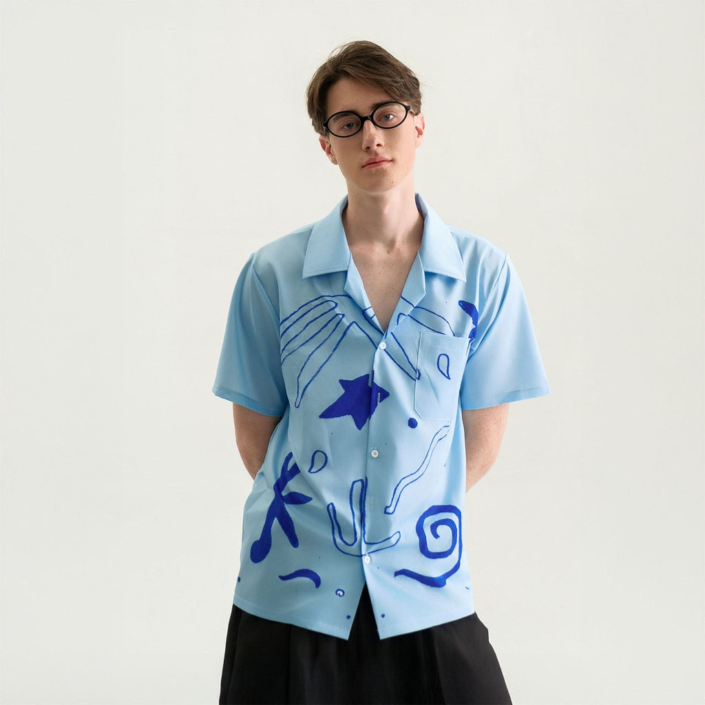 WIID Oceanic Doodle Graphic Half Shirt