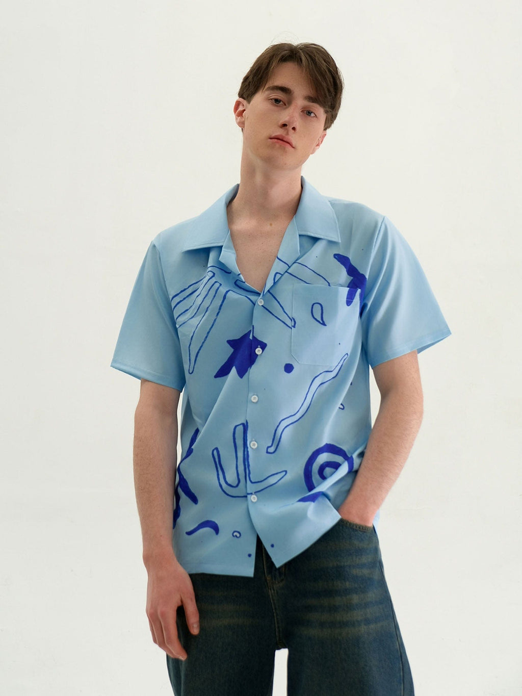 WIID Oceanic Doodle Graphic Half Shirt