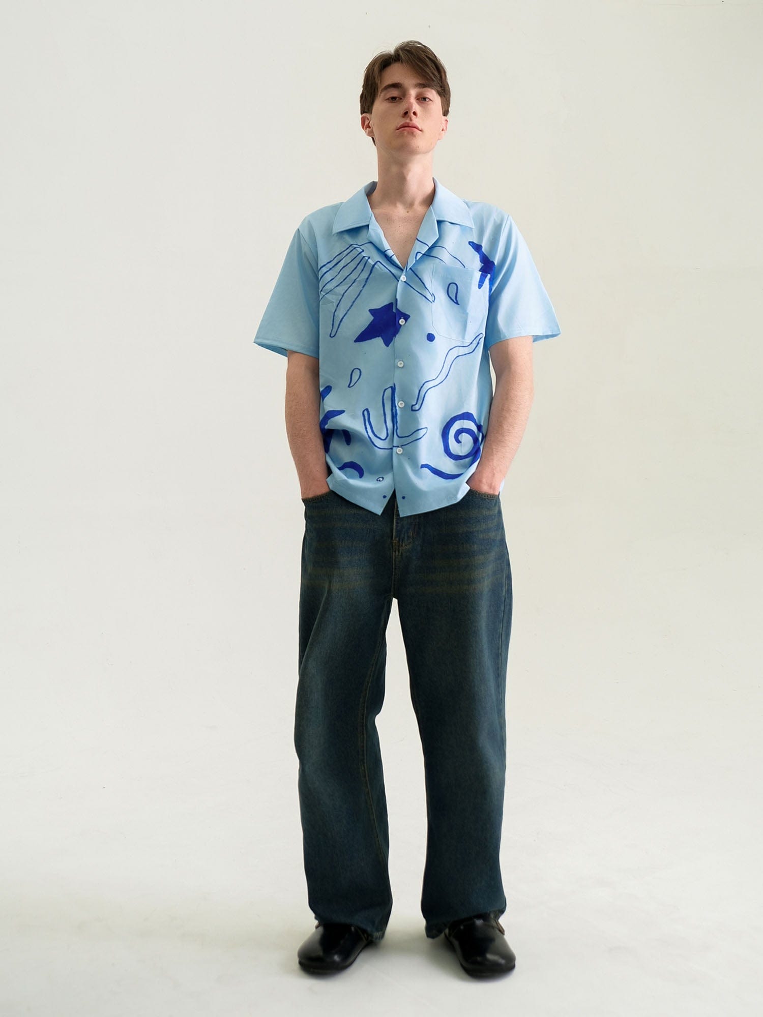 WIID Oceanic Doodle Graphic Half Shirt