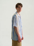 WIID Contrast Stripe Tencel Cuban Half Shirt