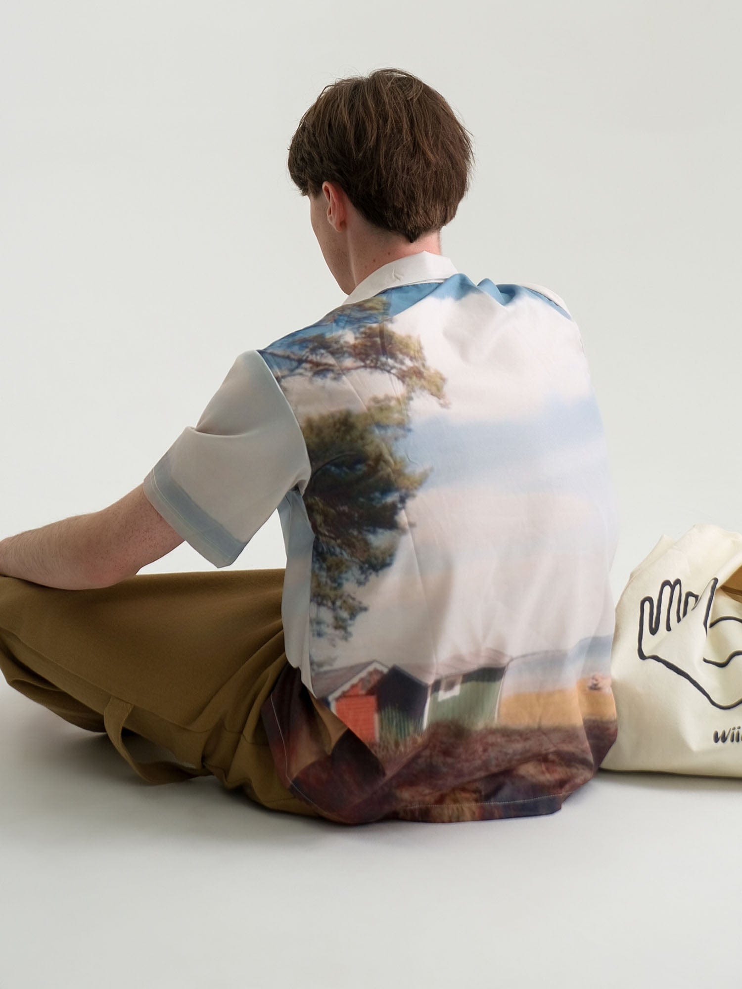 WIID Landscape Full-Print Cuban Half Shirt