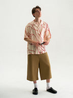 WIID Abstract Line Oversized Cuban Half Shirt