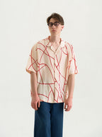 WIID Abstract Line Oversized Cuban Half Shirt