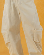 CLP Deconstructed Pleated Button Wide-Leg Pants