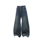 RELABEL Washed Studded Panel Oversized Jeans Blue