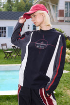 ERROR CODE ROBOT Athletic Contrast Paneled Long-Sleeve Tee