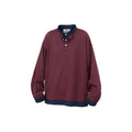 RELABEL Contrast Layered Henley Long-Sleeve Tee