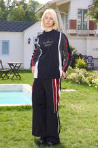 ERROR CODE ROBOT Athletic Contrast Paneled Long-Sleeve Tee