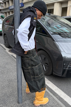 STEEPC Multi-Pocket Raw Denim Shorts