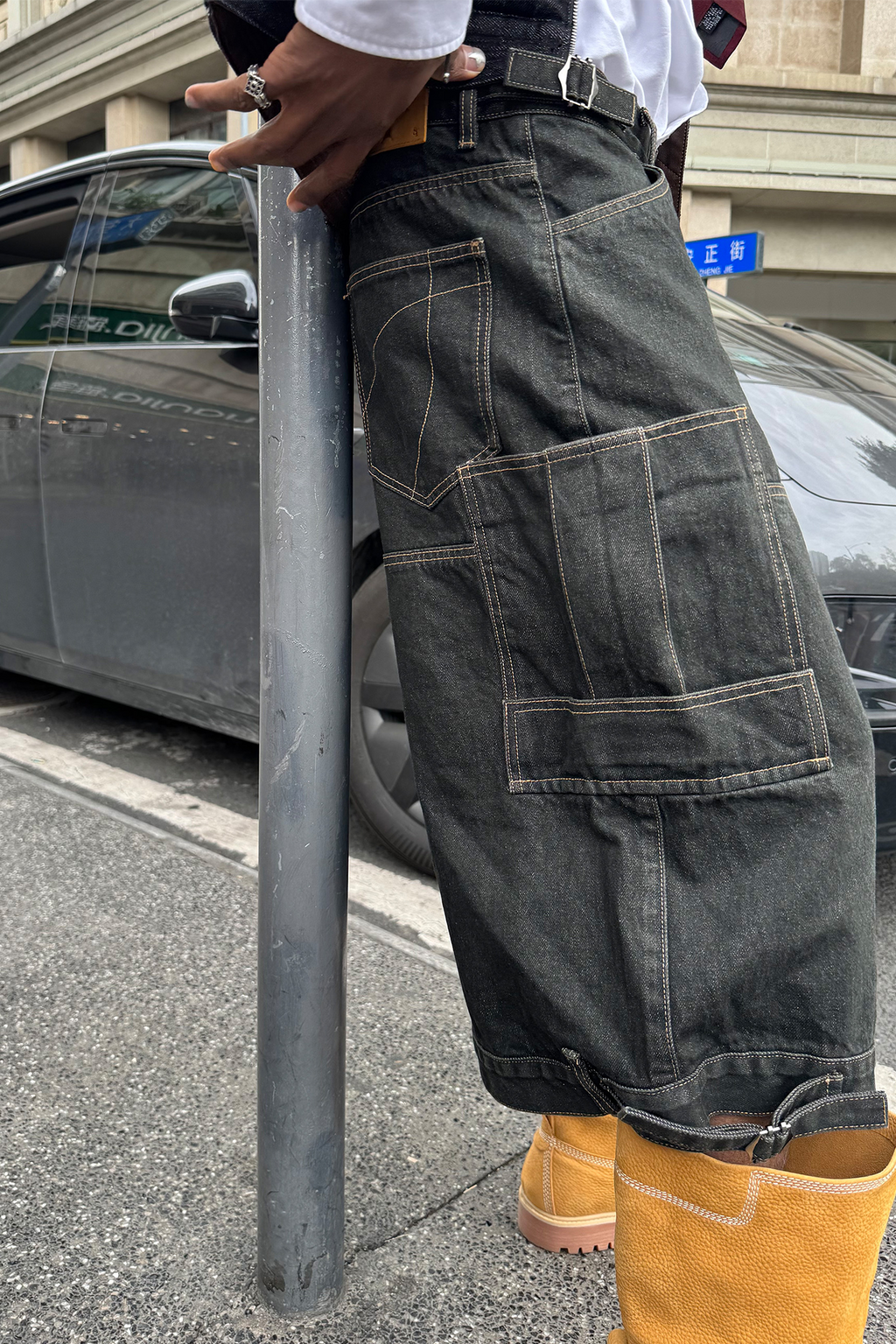STEEPC Multi-Pocket Raw Denim Shorts