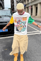 STEEPC Contrast Diamond Graphic T-Shirt