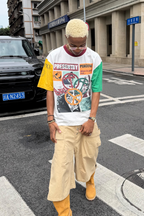 STEEPC Contrast Diamond Graphic T-Shirt