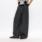 KREATE Classic Shadow Check Pleated Wide Trousers