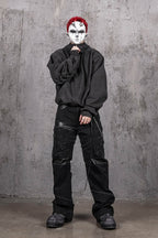 UNDERWATER Distressed Spliced Fallen Armor Zip-Up Hoodie
