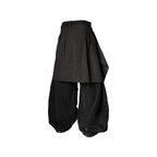 RELABEL Detachable Drape Drawstring Baggy Jeans Black