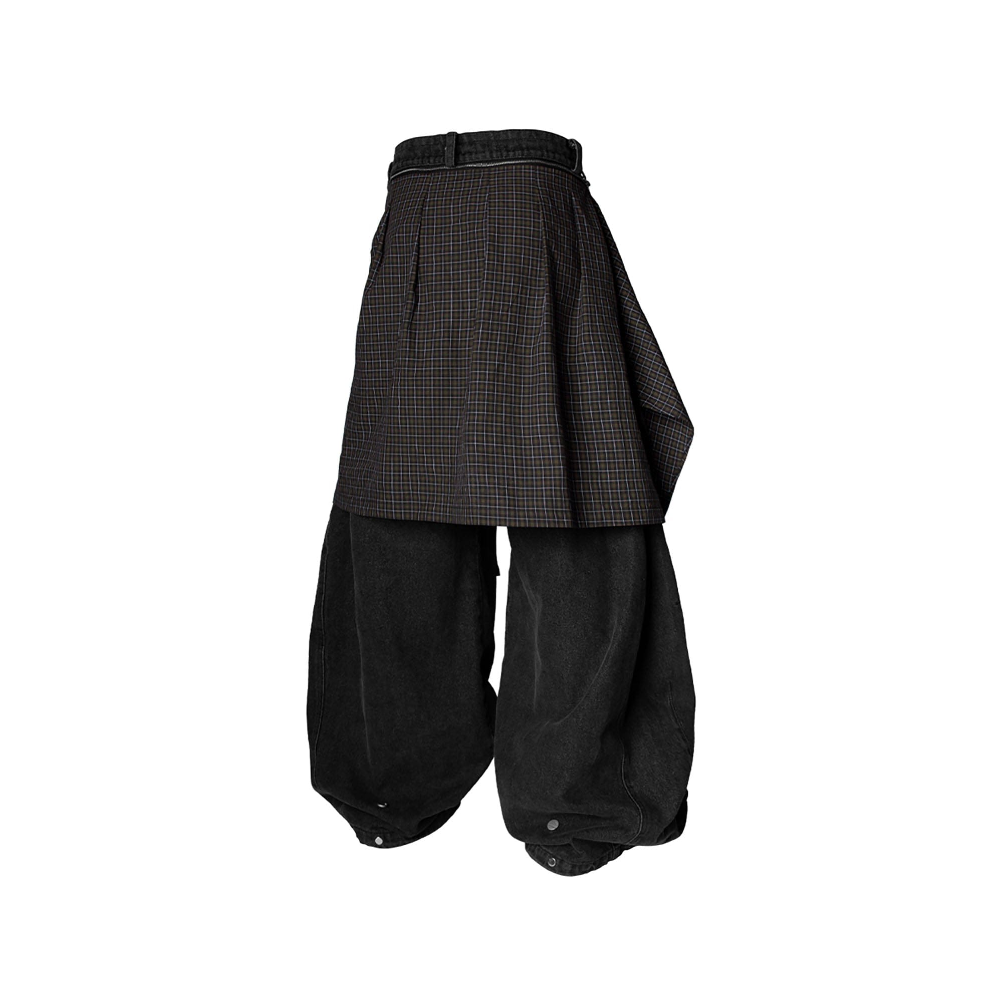 RELABEL Detachable Drape Drawstring Baggy Jeans Black