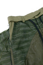 RELABEL Detachable Striped Drape Ruched Oversized Shorts Green