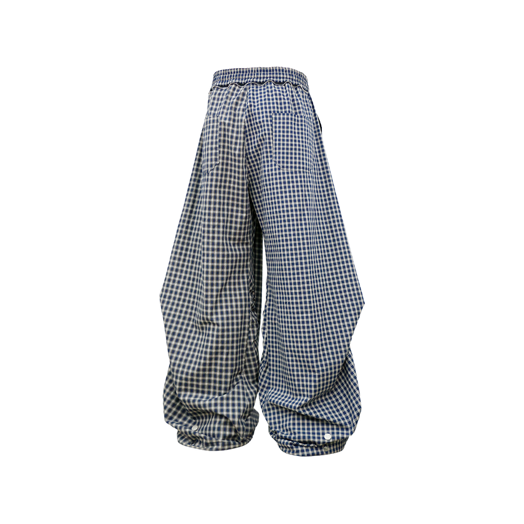 RELABEL Gingham Draped Drawstring Oversized Cargo