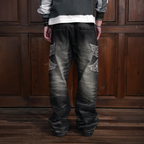 VINKID Faded Pigeon Embroidered Jeans