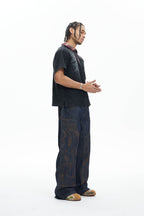 DND4DES Embroidered Snake Double Knee Jeans
