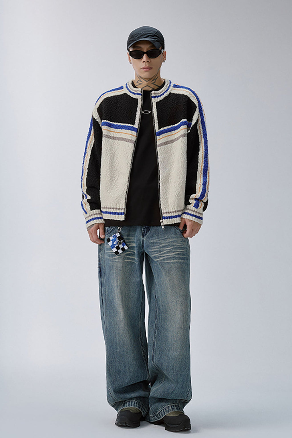 F2CE Double Waistband Washed Wide-Leg Jeans
