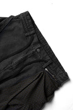 RELABEL Detachable Drape Drawstring Baggy Jeans Black