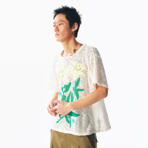 1997 POSTOFFICE Distressed Sheer Lily Flower Tee