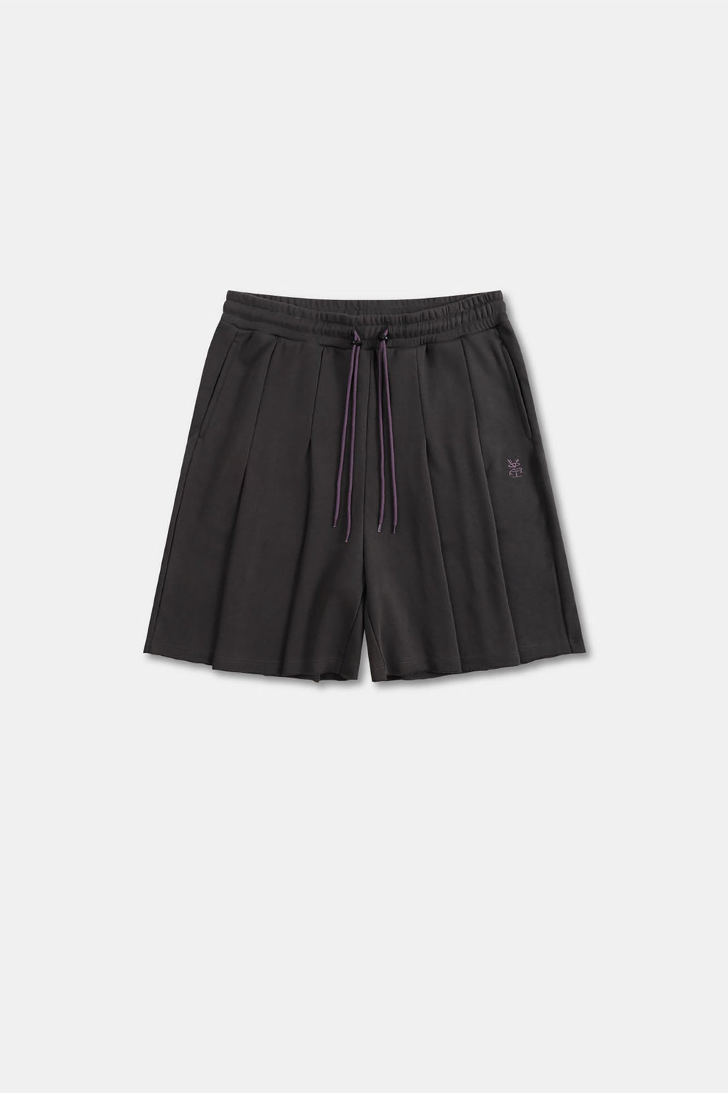 UNLIMITED MOTE Multi-Pleated Drawstring Raw-Hem Shorts