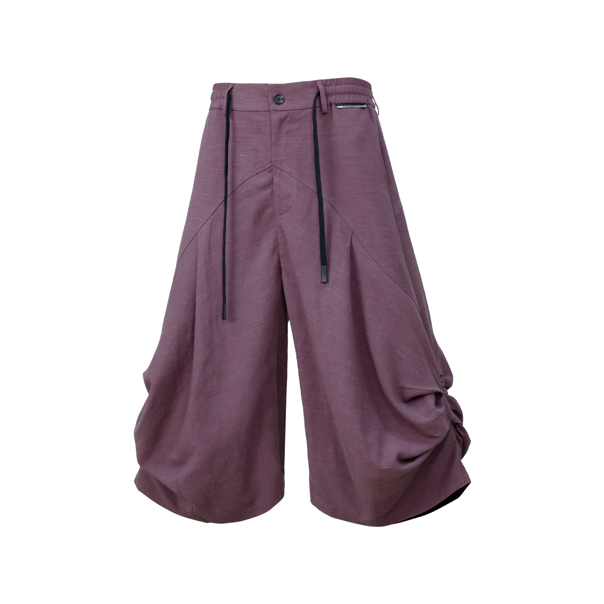 RELABEL Tencel-Acetate Ruched Oversized Shorts