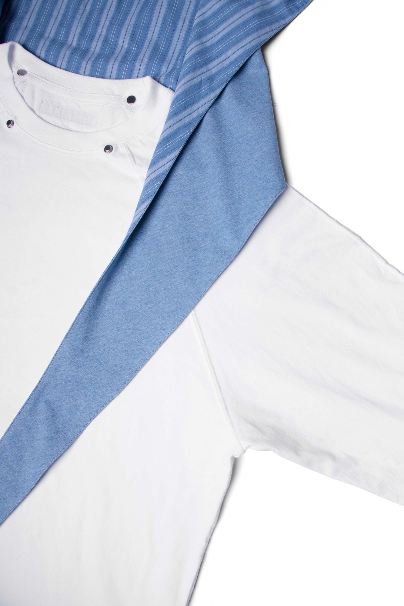 RELABEL Detachable Hood Long-Sleeve Tee White