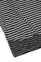 RELABEL Striped Pleated Henley Long-Sleeve Tee