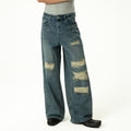 CLP Retro Washed Distressed Rivet Jeans