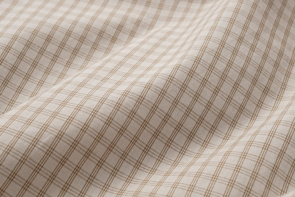 ALVNG AR ANTS Asymmetrical Snap Placket Mini Check Half Shirt