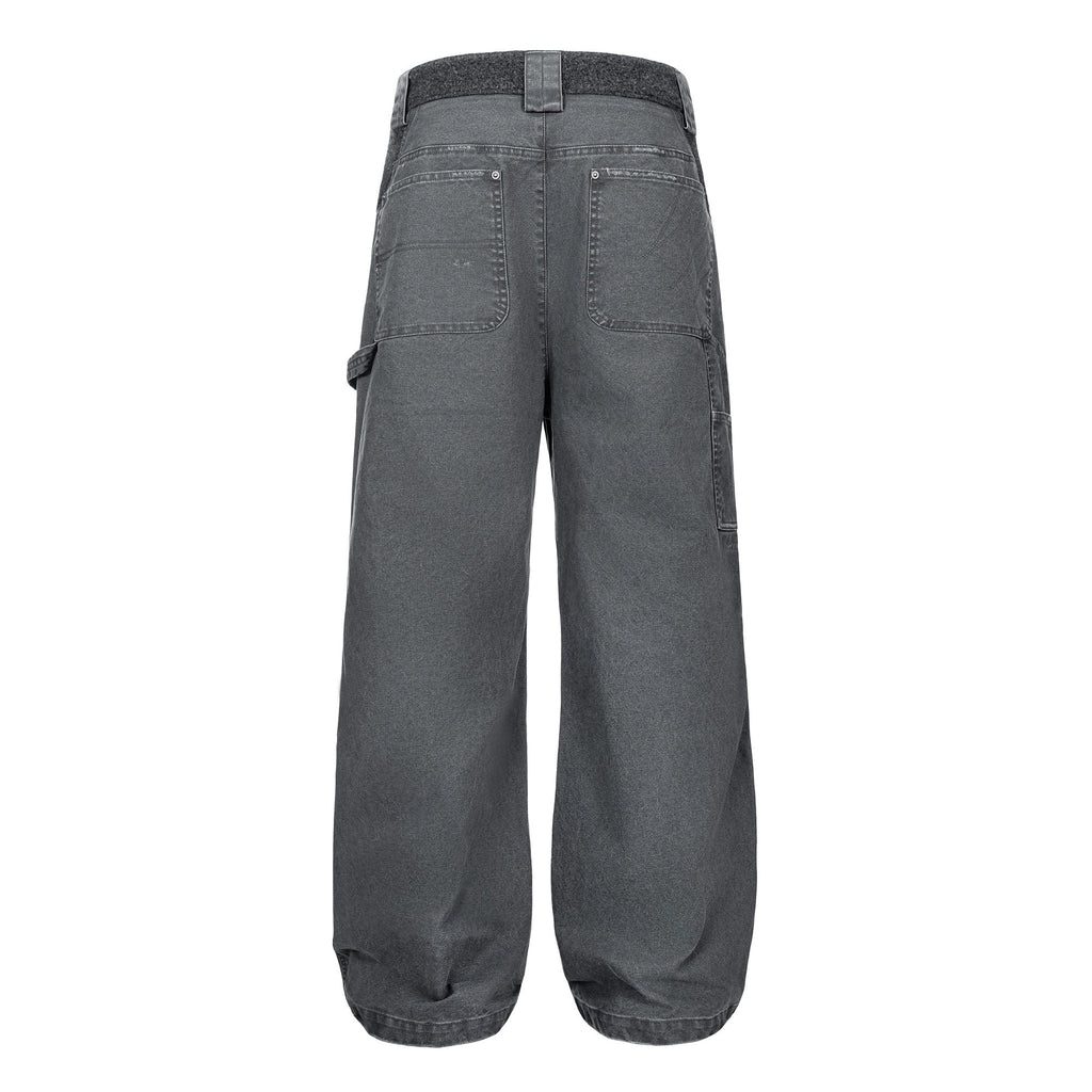 ESAIAS Claw Washed Panel Straight-Leg Pants
