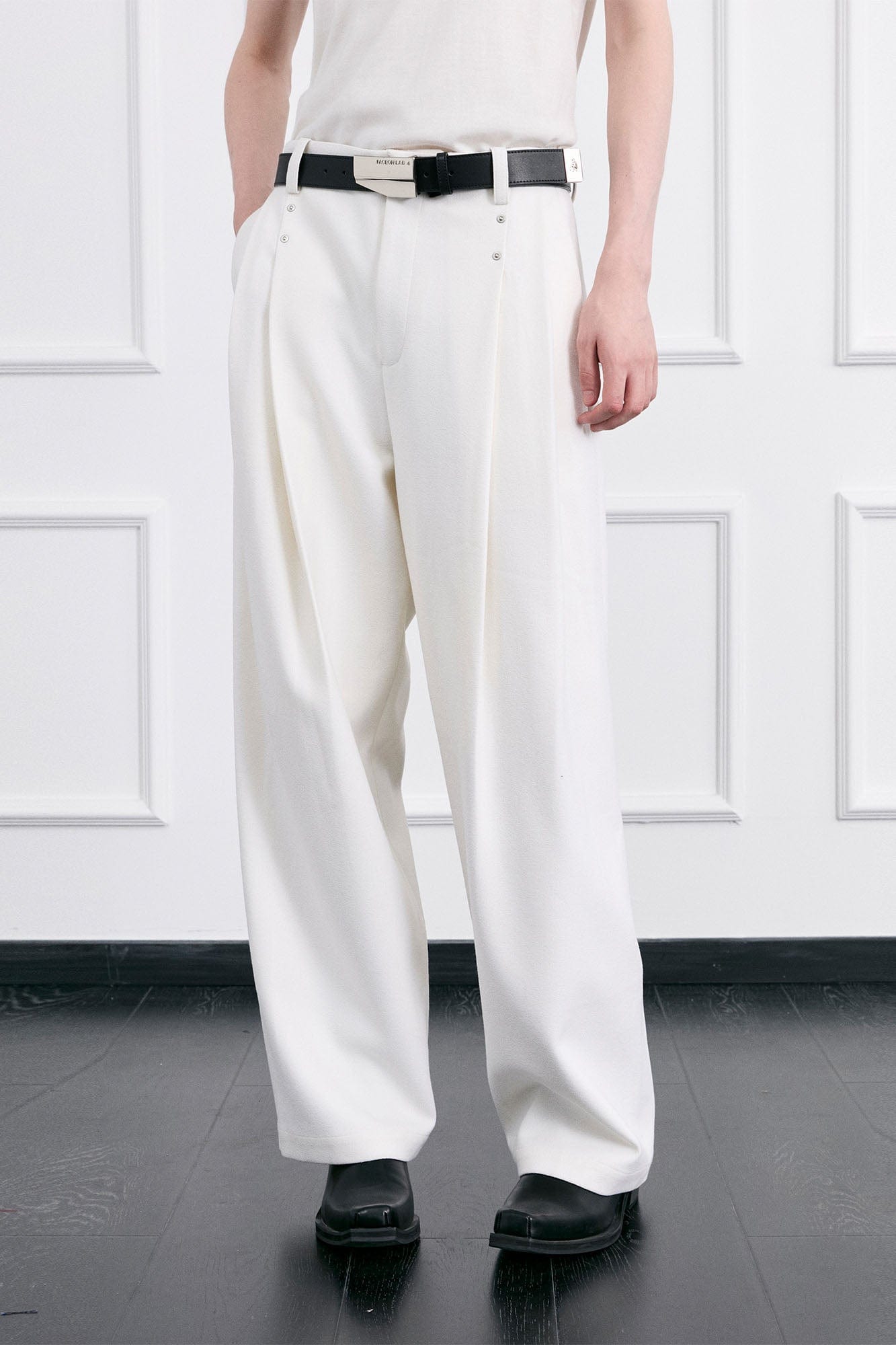 FACEONLAB Essential Wool-Blend Pleated Trousers