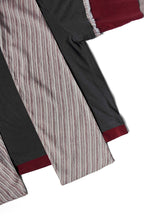 RELABEL Triple-Layer Detachable Striped Hood Long-Sleeve Tee Red