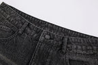 F2CE Retro Corduroy Logo Embroidery Straight-Leg Jeans