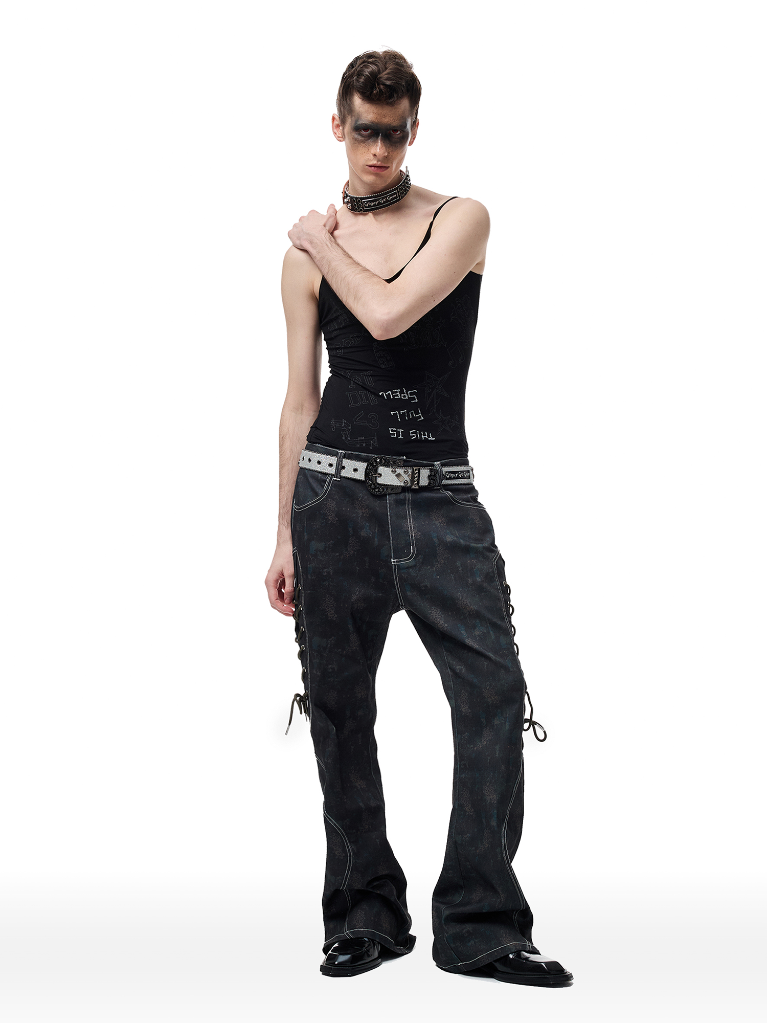 CYCYCY Wasteland Leopard Drawcord Flared Jeans