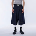 ASSEEN Double-Knee Raw Denim Shorts