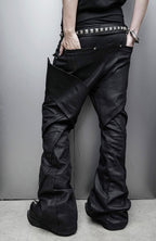 SSIN7 Wing Pocket Waxed Flared Jeans