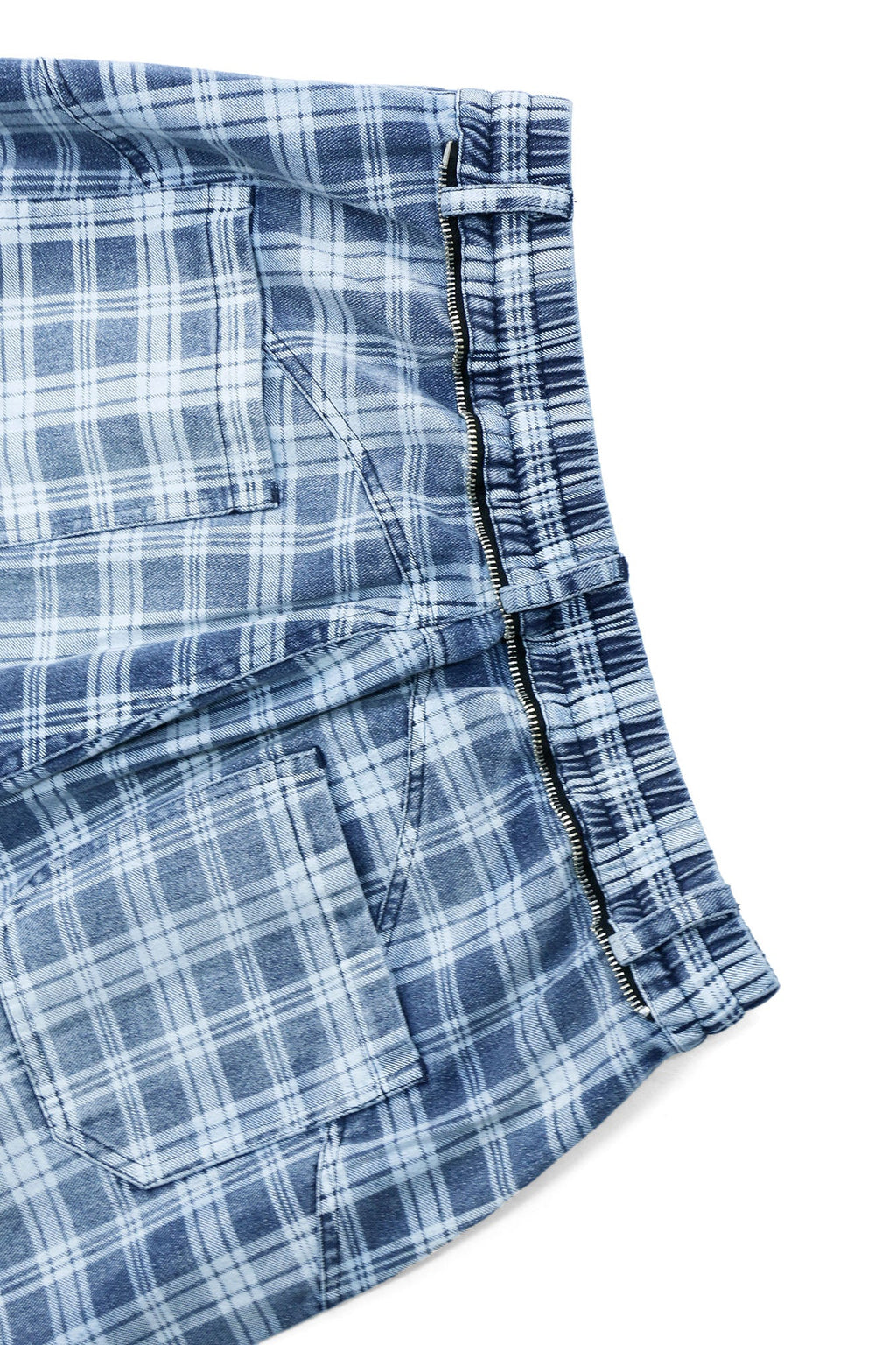 RELABEL Washed Plaid Paneled Oversized Jeans