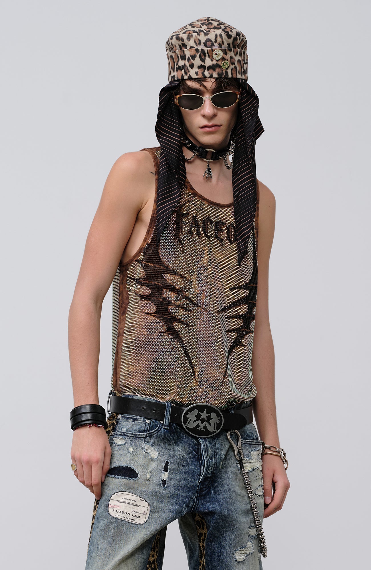 FACEONLAB Venom Diamond Punk Tank Leopard