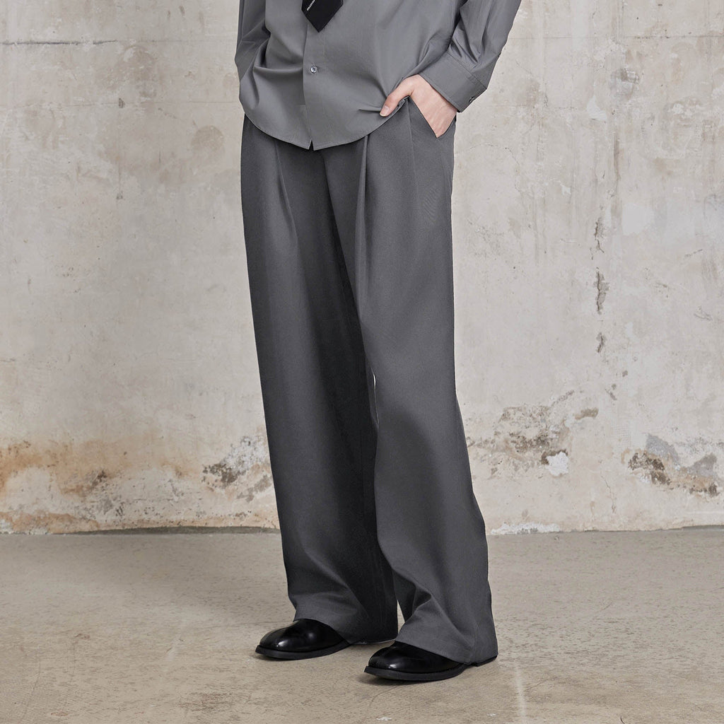 FACEONLAB Essential Wool-Blended Pleated Trousers